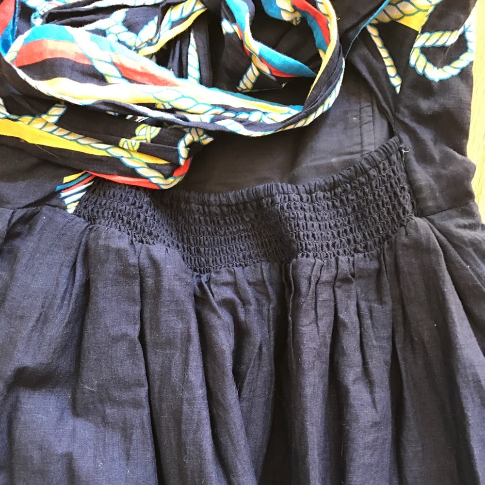 Anthropologie strapless open back dress nautical 4 - Picture 7 of 7